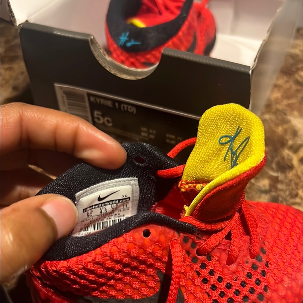 Nike Red and Yellow Flyknit Sneakers